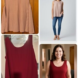 SPECIAL!! Two sleeveless Pleated and Solid Tops only $7.00!